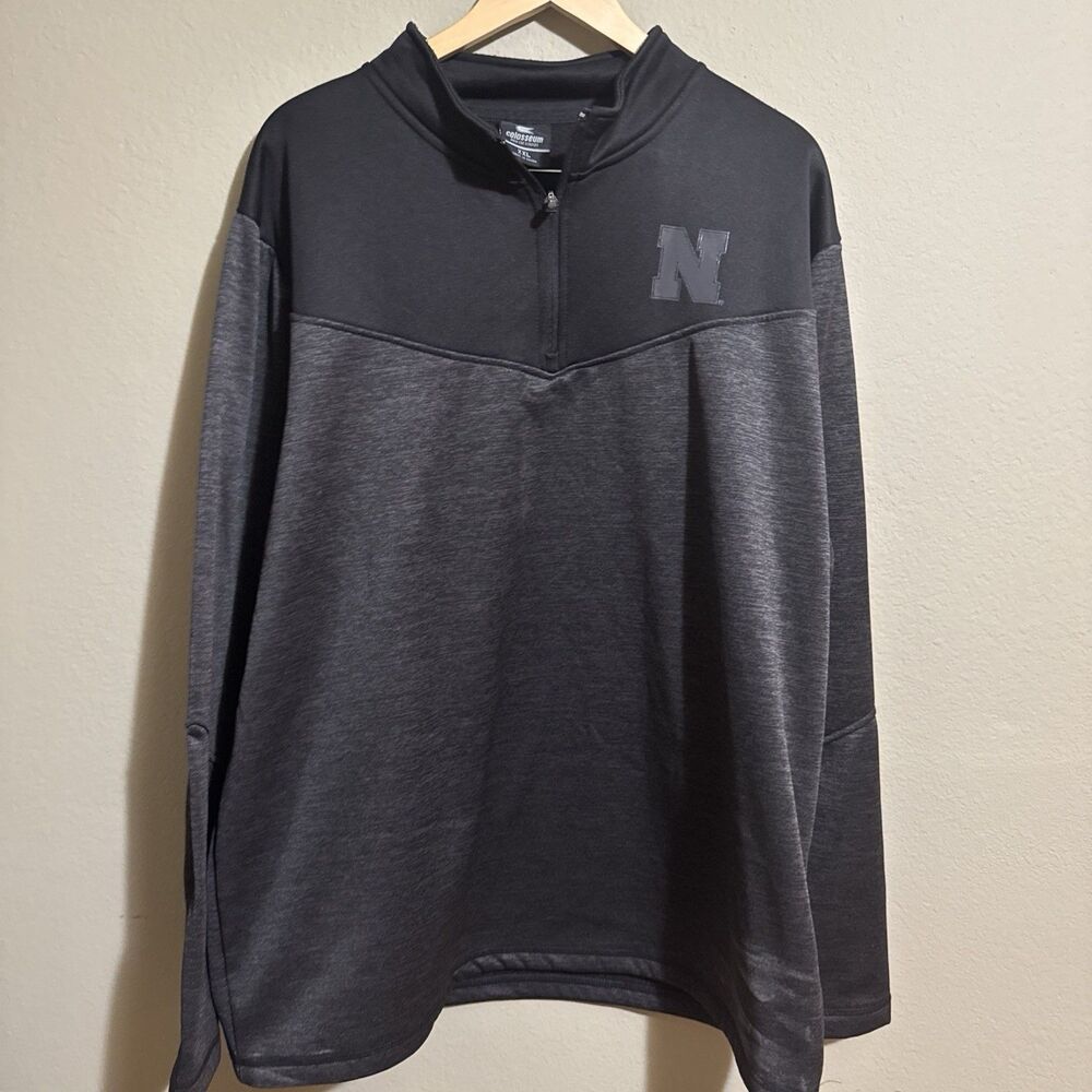 Men's Colosseum Nebraska University 1/4 Zip Pullover Shirt Size XXL 2X Huskers